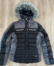 ICEPEAK 38 Skijacke Allwetter Winterjacke Winter Jacke grau schwarz Kapuze Fell