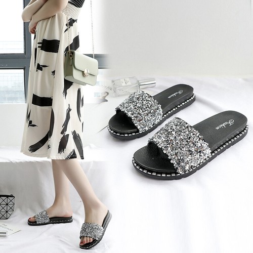 Damen sandalen nieten - sandalen, glitzer
