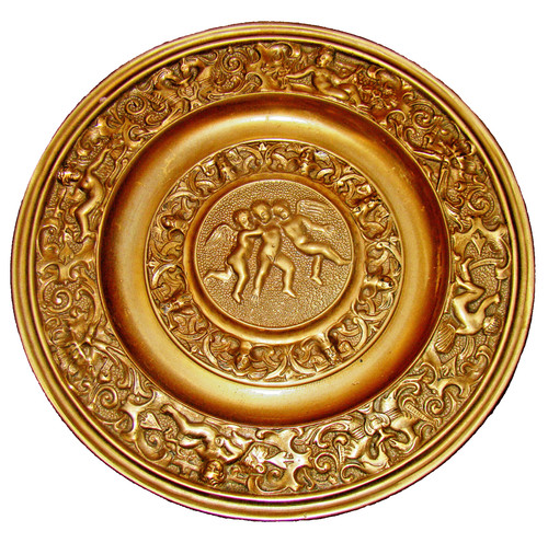 Bronze teller reliefplatte - bronze,