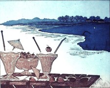 FARBRADIERUNG AUF BÜTTEN -HANDSIGNIERT - KÜNSTLEREXEMPLAR EA/100 - DATIERT `88