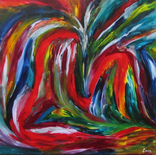 Acrylbild liegend original - acrylbild,