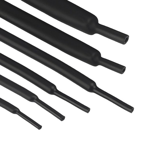Schrumpfschlauch schwarz - schwarz, 1m-
