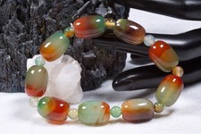 Edelstein Armband Pfau Achat | Zylinder Armband