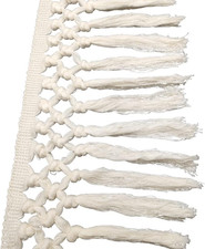 5 Yards Beige Baumwolle Quasten Fransenbesatz Spitzenbesatz Fransen Borte Stoff 