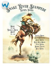 Western Cowboy & Pferd Wandbild - Rodeo Stampede Poster 12X16/16X20/18X24/24X36