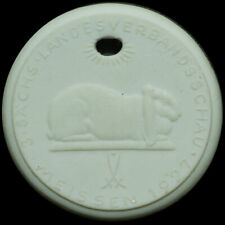 KANINCHEN-ZUCHT: Porzellan-Medaille 1927. SÄCHS. LANDESVERBANDSSCHAU MEISSEN.