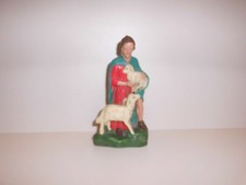 Krippenfigur Hirte mit 2 Schafen Weihnachtskrippe Krippenstall Marolin Berkalith