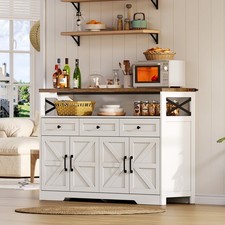 Buffet Küchenschrank Sideboard Kommode 140 x 35 x 95 cm mit 4 Türen & Schubladen