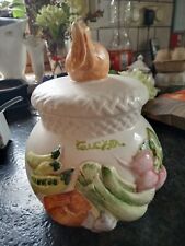 Drei alte Vorratsdosen dreidimensional Gemüse/Zucker Mehl Salz