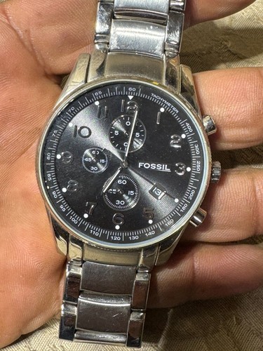 Men silver tone fossil - tone,