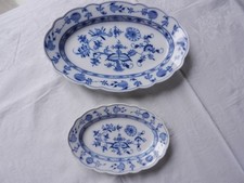Porzellan " Stadt Meissen " 2 Schalen, Talett, Zwiebelmuster, Servierplatte, alt