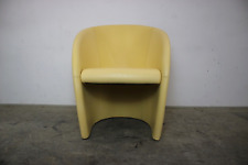 Designer Sessel von Poltrona Frau Intervista Stuhl Echt Leder Gelb 80er Jahre