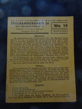 Waffentafel stielhandgranate - waffentafel,,