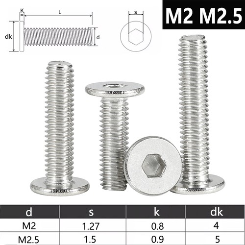 Niedrig flachkopf schrauben - m2,