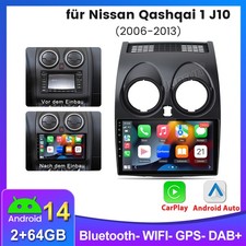 Für Nissan Qashqai J10 2007-2016 GPS Navi Autoradio Android 14 Carplay 2+64G DAB