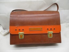 Vintage Schulranzen Umhängetasche– Leder Braun - Neu/Unbenutzt