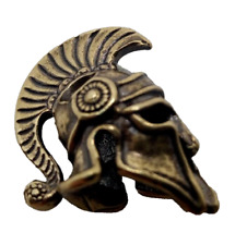 Kupfer Messing Figur Spartan Warrior Helm Schlüssel Anhänger Setzkasten DEKO