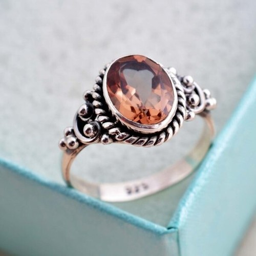 Citrin ring massiv - massiv, 925