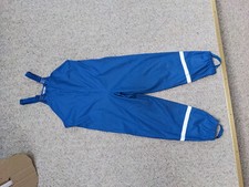 Schöne Matschhose 128 Regenhose Wetter blau ungefüttert beschichtet Reflekto
