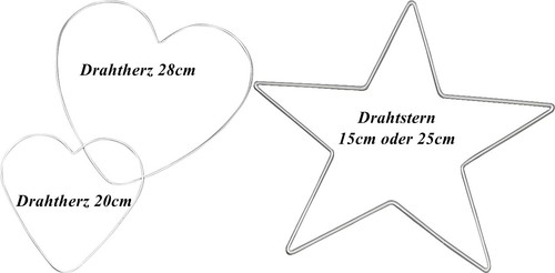 Drahtform herz oder stern - herz,