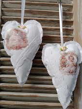 2x Deko Stoffherzen 11 x 20cm