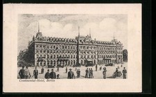 Künstler-AK Berlin, Continental-Hotel Louis Adlon mit Straße, Neustädtische Kir 
