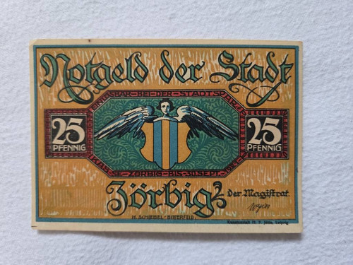 Notgeld 1921 stadt zörbig - stadt,