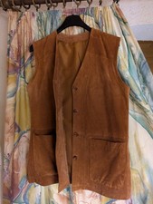 Lederweste Wildleder braun