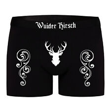 Männer fun Boxershort mit Spruch Lustig Wuider Hirsch Herren Unterhose mit Motiv