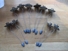 14 x Kerzenhalter Pendelkerzenhalter alt Tannenzapfen Christbaumschmuck