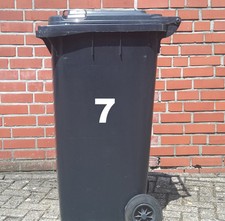 Mülltonne Abfalleimer Abfalltonne Mülleimer Zahlen Hausnummer Aufkleber AN122 