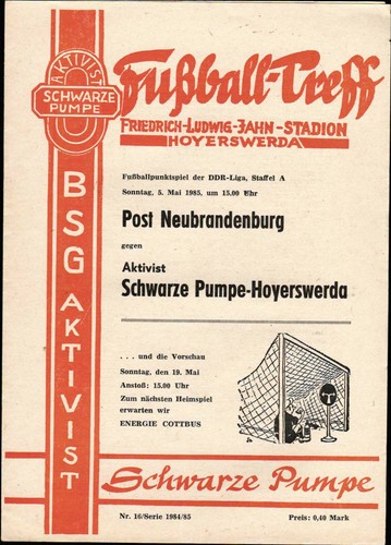 Ddr liga bsg aktivist - 84/85,
