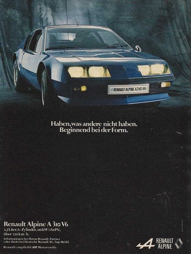 Renault alpine 310 - renault, v6