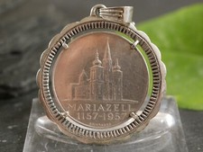 835 Silber Anhänger Münze Österreich 25 Schilling Mariazell 1157-1957 Grienauer 
