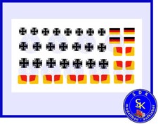 Bundeswehr Kreuz Flagge Warntafeln Hecktafel - Aufkleber Decals - 1:35 - 1:32