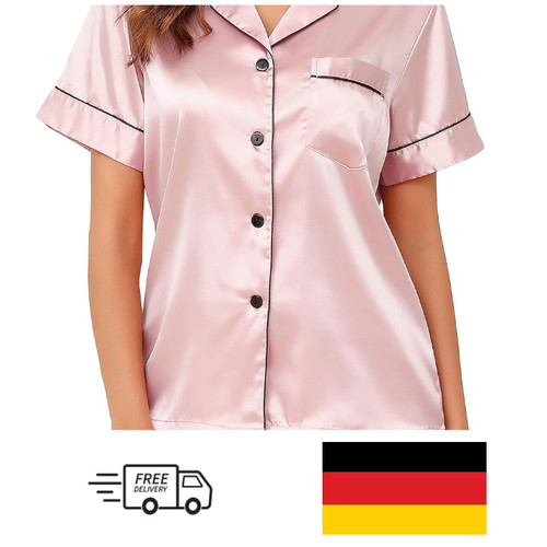 Vlazom damen satin schlafanzug - satin,