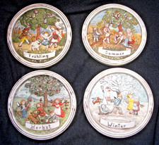 Vier Jahreszeiten Frühling Sommer Herbst Winter 4 Stück Keramikteller Wandteller