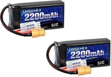 2× Urgenex 2200 mAh 7.4 V LiPo 50C Akku + USB-Ladekabel (neuwertig)