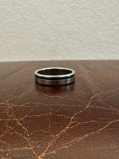 EDELSTAHL-RING mit Kautschuk, sehr guter Zustand, ca. 20 mm | Ringgr. ca. 62/63