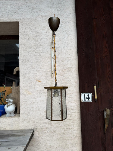 Retro messing pendelleuchte - messing,