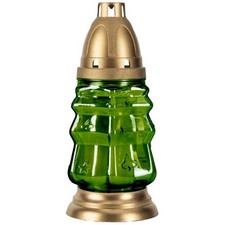 Glas-Grabkerze in Weihnachtsbaumform Dekorativer Grabschmuck zu Weihnachten 15 h