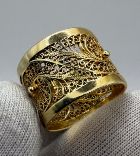 Vintage filigraner goldring - vintage,