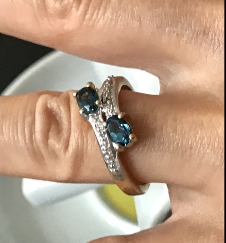 Vintage ring blaue - blaue, steine