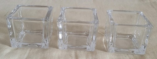 3er set klar dick glas - glas, würfel