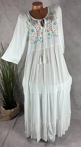 Crinkle maxi kleid tunika - crinkle,