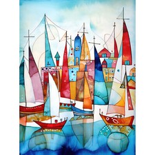 Hafen Boote Modern Abstrakt