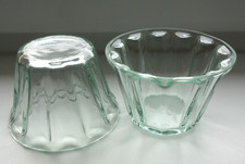 1x (von9) altes Puddingförmchen Pudding Form Gugelhupf Glas handgemacht Art Deco