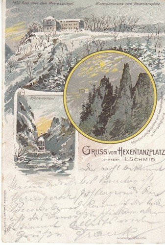 Gruss vom hexentanzplatz - gruss, litho