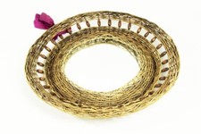 #9023 - 60er Jahre Wandspiegel - Korb-Geflecht - Rattan