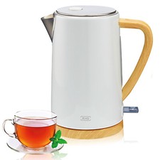 Wasserkocher Weiß Holz -